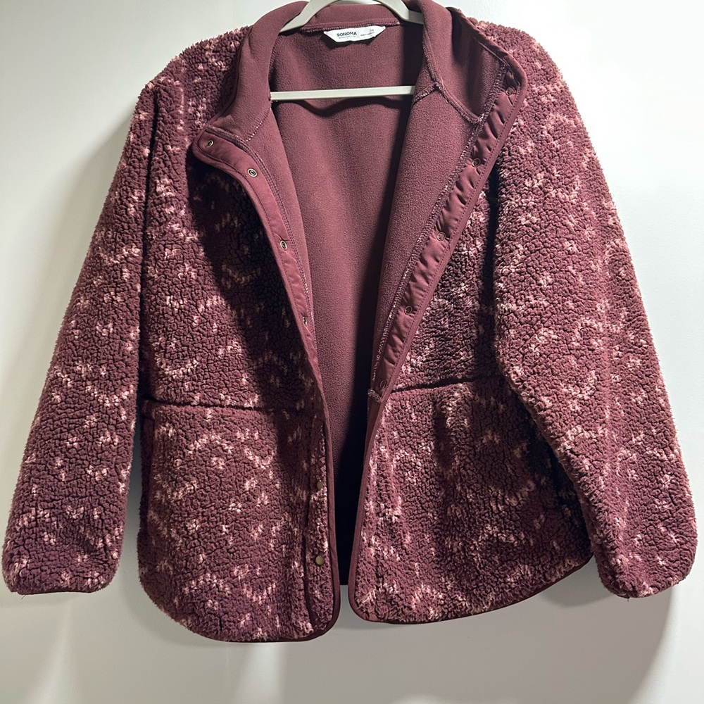 Sonoma Burgundy Teddy Jacket